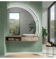 Зеркало четверть круга c фронтальной подсветкой Кейси